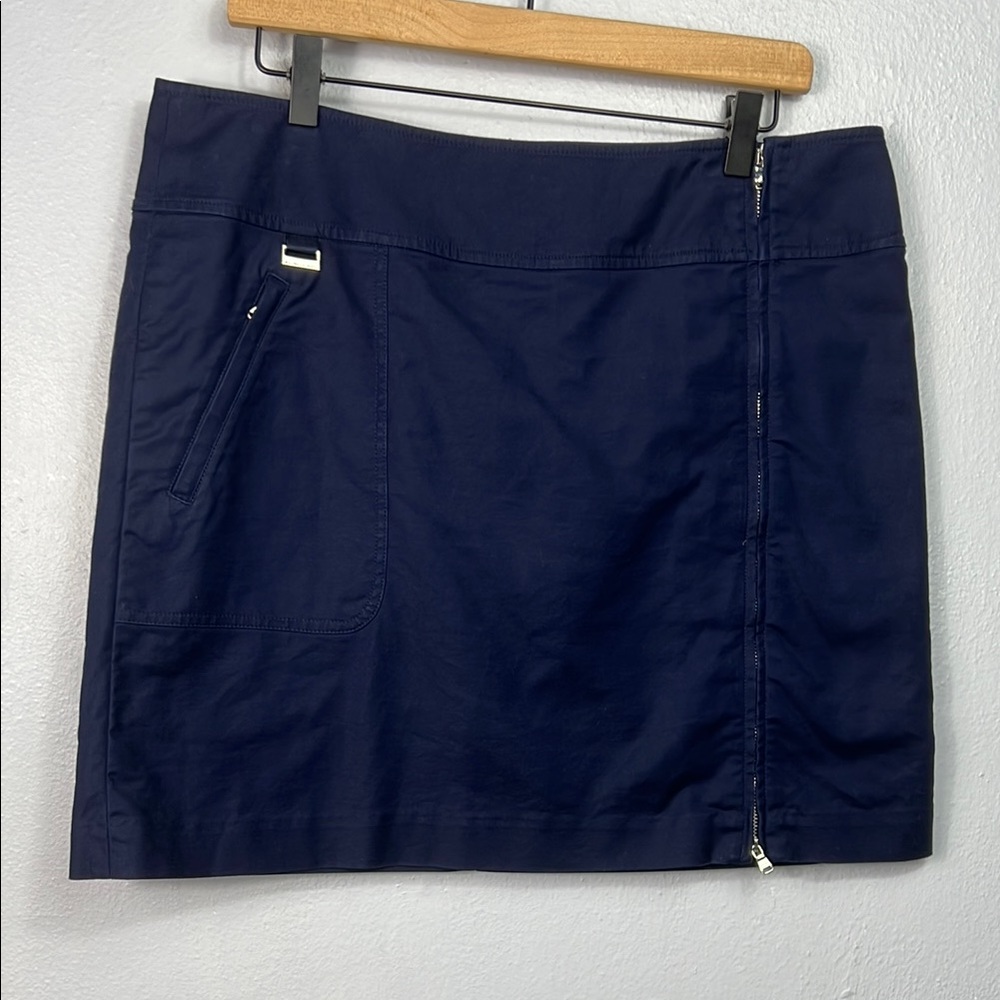 Ralph Lauren Golf Navy Blue Side Zip Skort 12